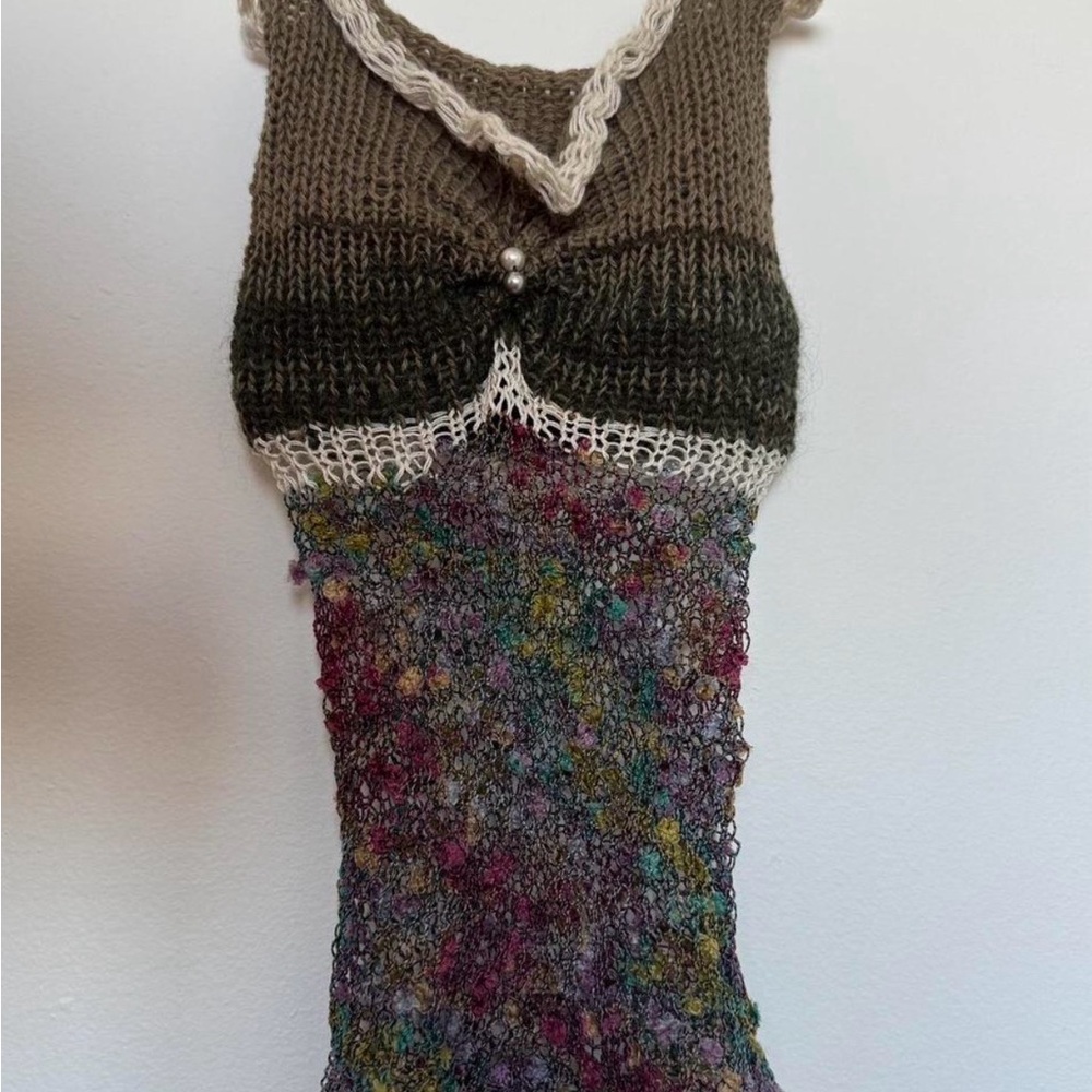 Handmade Knit Multicolor Top - Picture 4 of 5